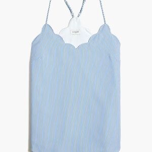 J. Crew Striped Cami Scallop Top